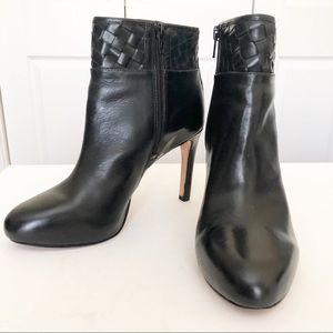 Antonio Melani Black Leather Ankle Boot Heels
